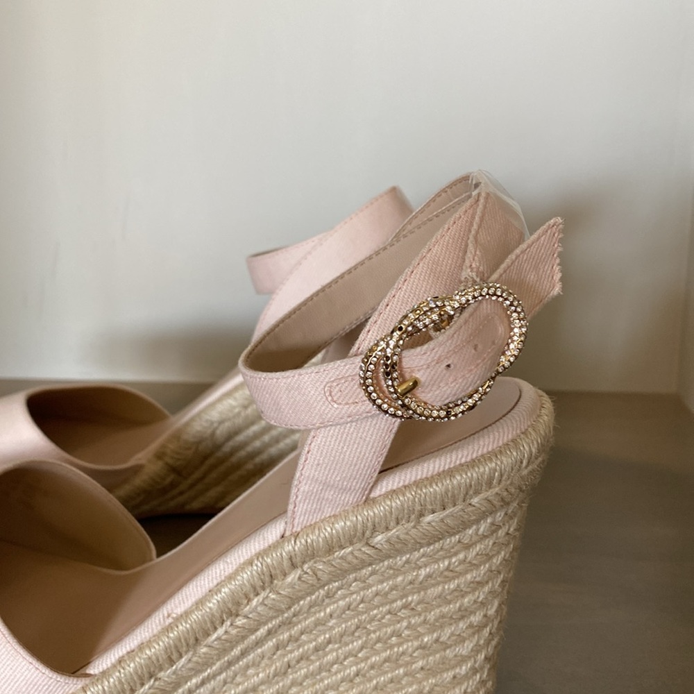 Stuart Weizmann espadrille wedge light pink size 10 - Picture 4 of 9